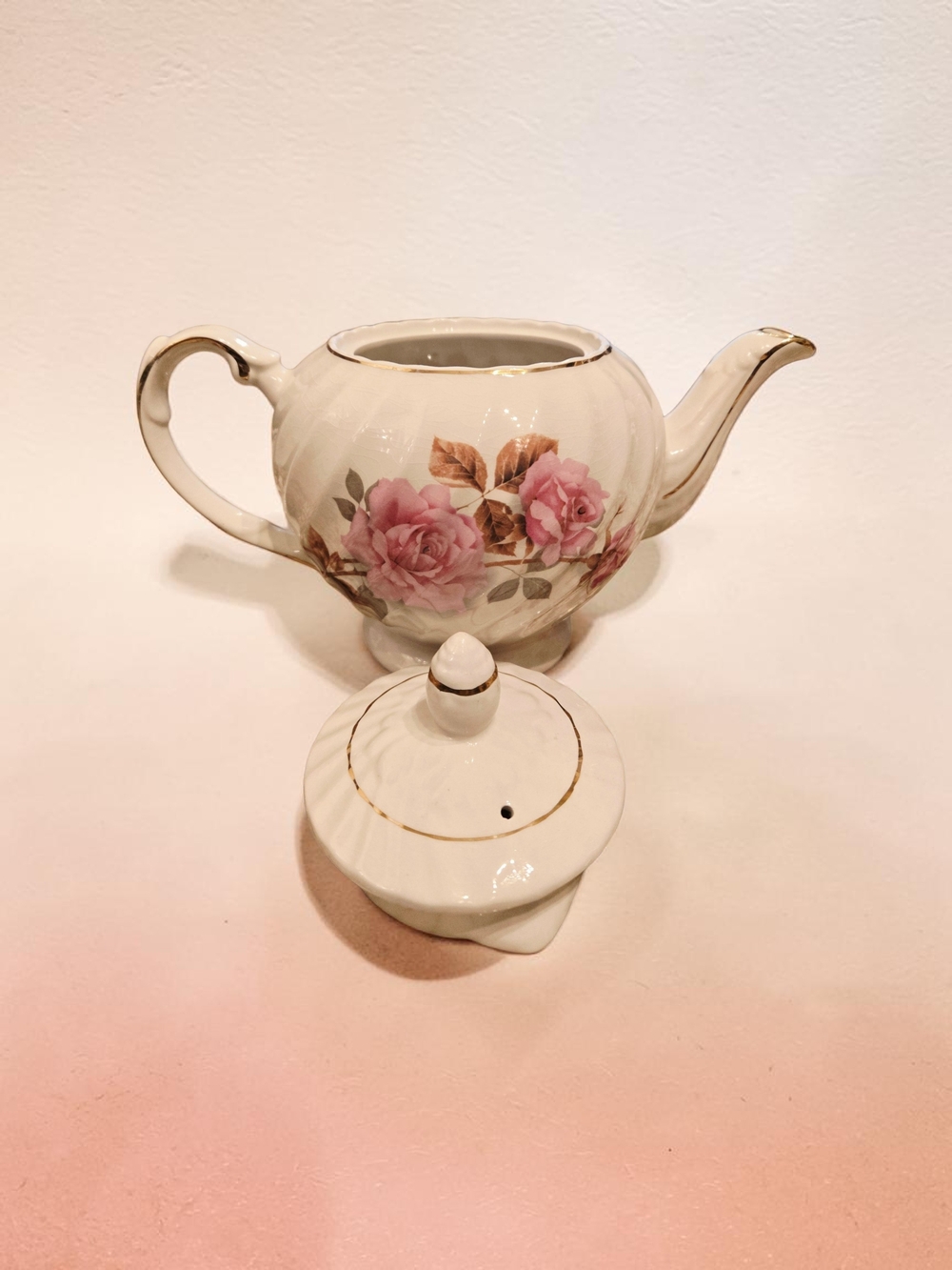 Vintage Ellgreave Wood & Sons Staffordshire England #609 Tea Pot 7"H /24onz - Picture 4 of 6